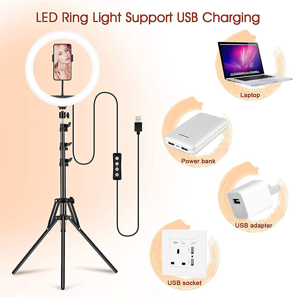 13" LED RGB Selfie Ring Light W/ Mini & Extendable Tripod Stand